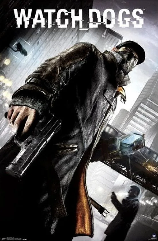 Poster print of Watch Dogs character Aiden, 24 by 36 inches