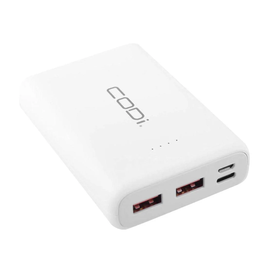 Slim rectangular power bank with smooth dark finish