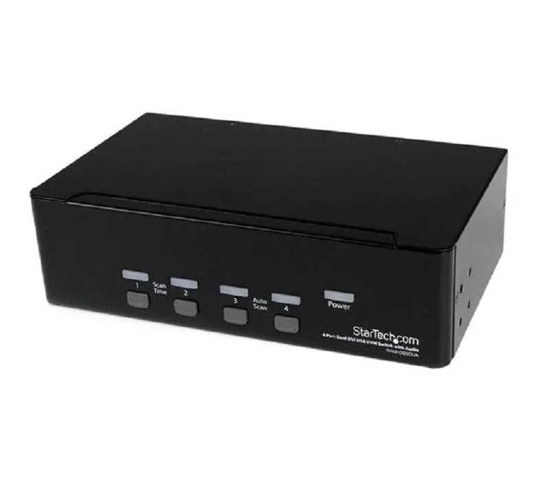 Star Tech Intl. LLC Star Tech Intl. LLC SV431DD2DUAProduct 4-port dual DVI USB KVM switch with audio and USB 2.0 hub — product photo