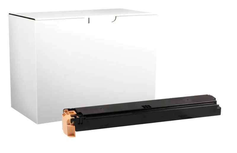 Black plastic rectangular waste toner container with green latch, labelled 8R13061R