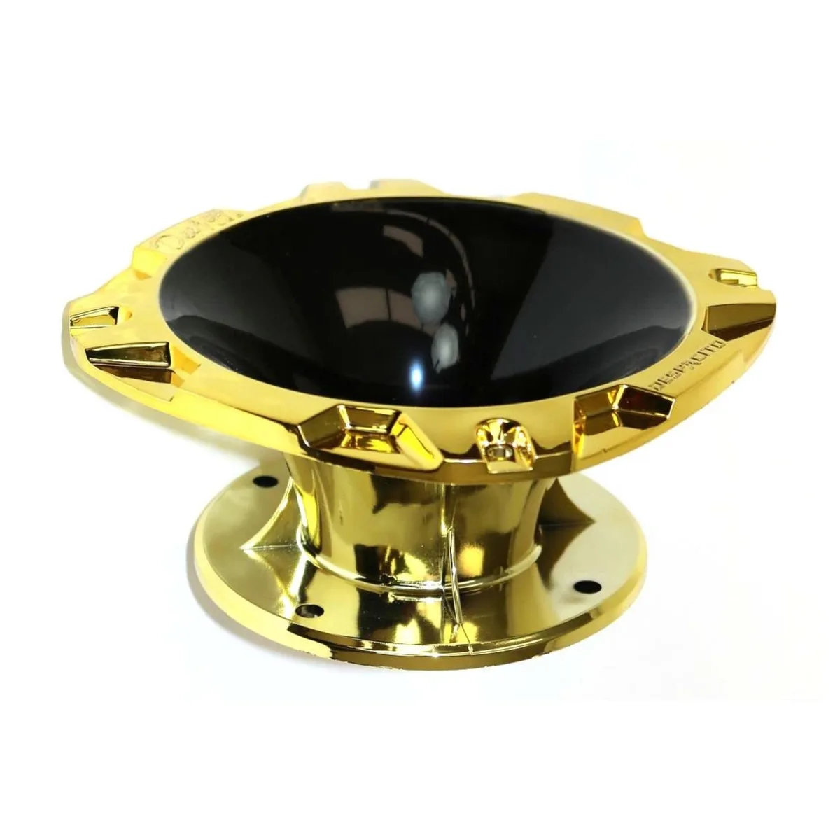 Black and gold short bolt-on horn, two inches