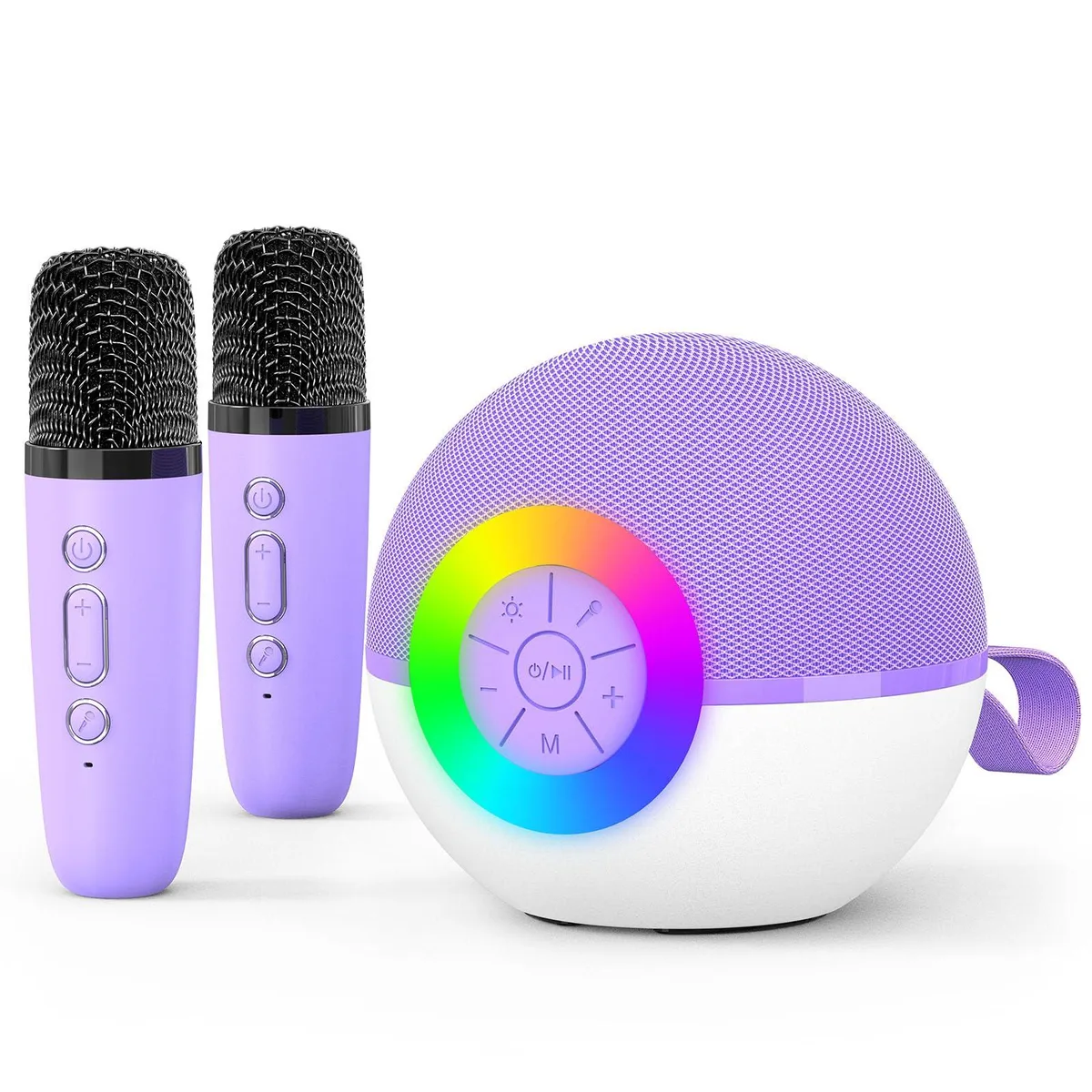  Goopow T97 karaoke machine with 2 mics, Purple — product photo