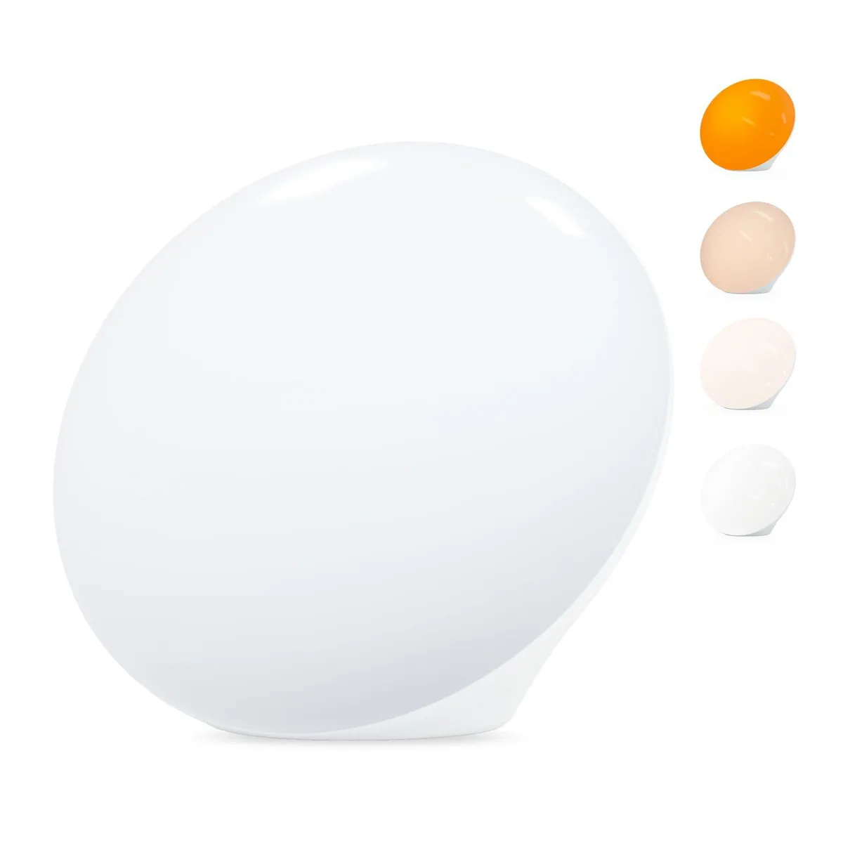 Rectangular white sun lamp with acrylic shade and touch controls