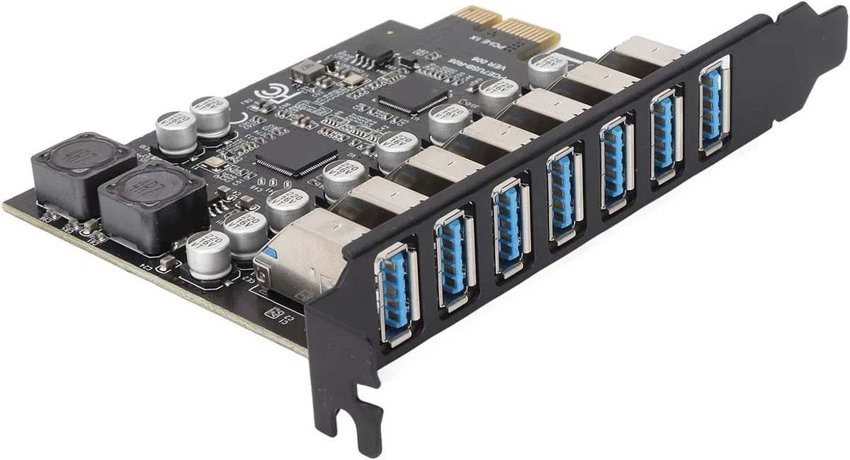 ESTONE ESTONE PCIE27USBA 7-Port USB 3.2 Gen1 PCIe Expansion Card Front 5.0 Gbps — product photo