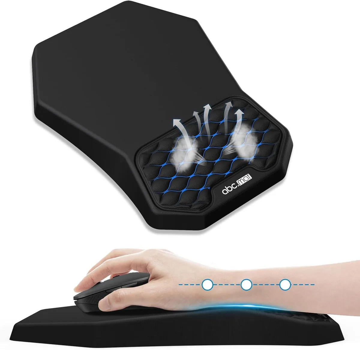 BAOFENG BAOFENG Ergonomic Mouse Pad Wrist Rest Black 12.6 x 8.66 x 1.18 — product photo