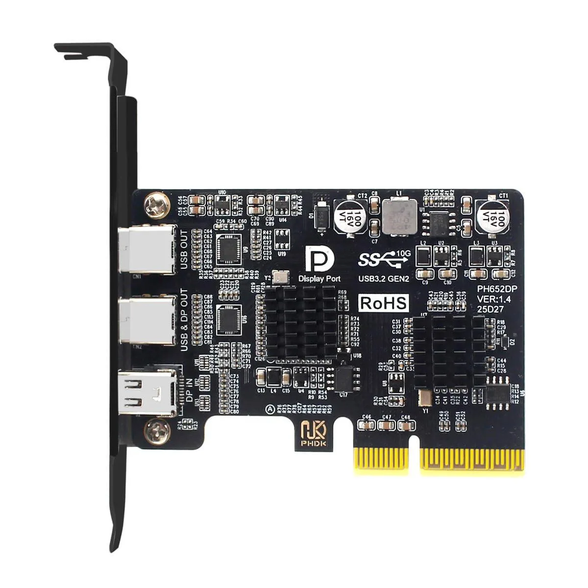 Fervit Fervit Mini DisplayPort 1.4 to Dual USB-C 10Gbps 4K 60Hz PCIe x4 Card — product photo
