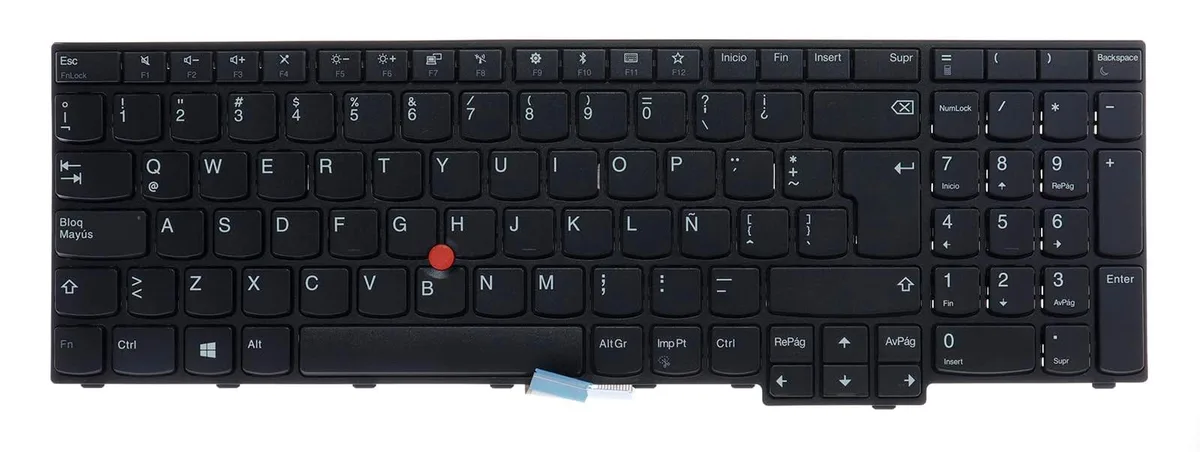 Chicony Chicony Laptop Keyboard Spanish QWERTY Non-Backlit Black Trackpoint E570 E575 E570c 01AX123 01AX16301AX203 — product photo