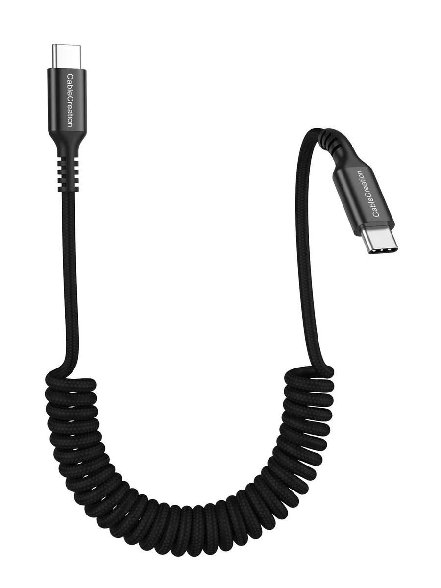 Belkin Samsung Gala USB-C to USB-C Coiled Cable Orange 1.5 ft 4 ft 3A 480Mbps CC1345 — product photo