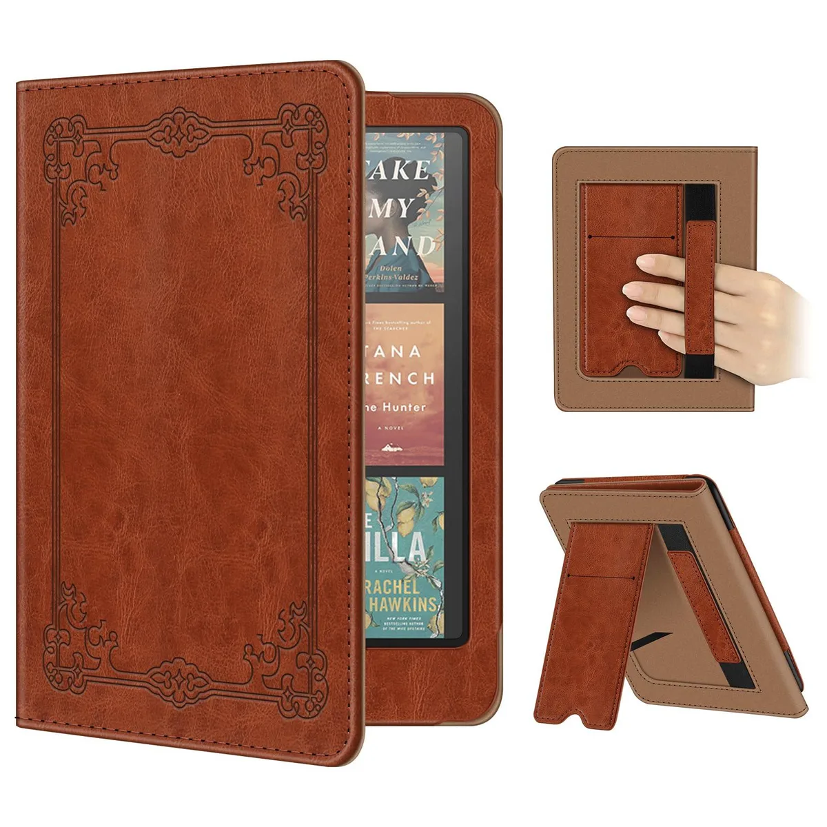  Fintie Slim Foldable Stand Cover for Kindle Paperwhite 12th/11th Gen &amp; Colorsoft, Vintage Brown — product photo
