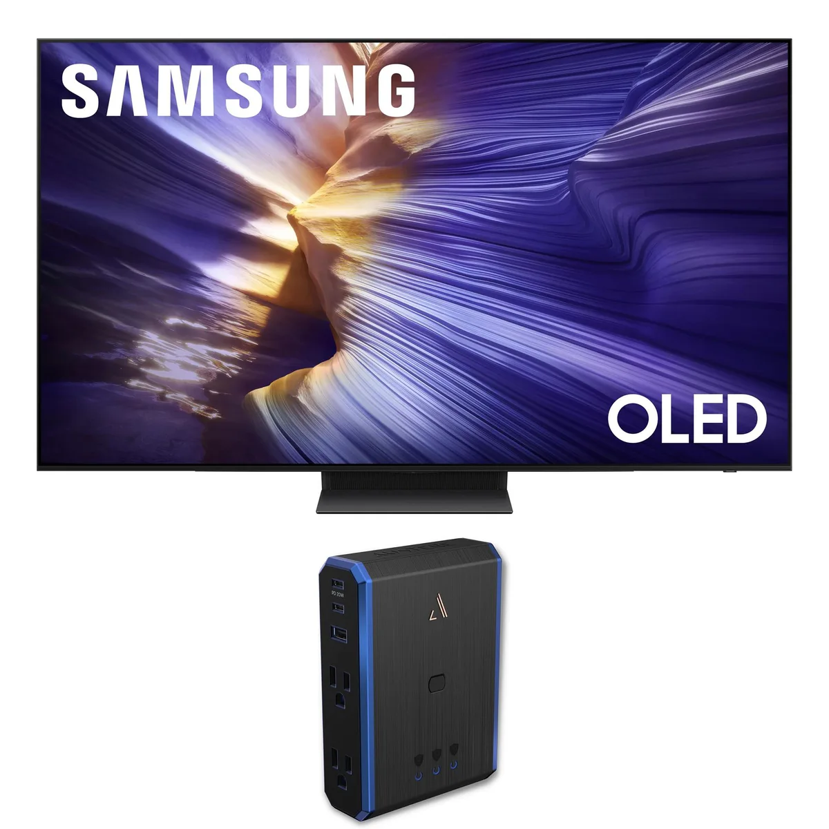 SAMSUNG SAMSUNG QN77S90FAFXZA 77" 4K OLED TV + Austere 5S-PS4-US1 Power — product photo