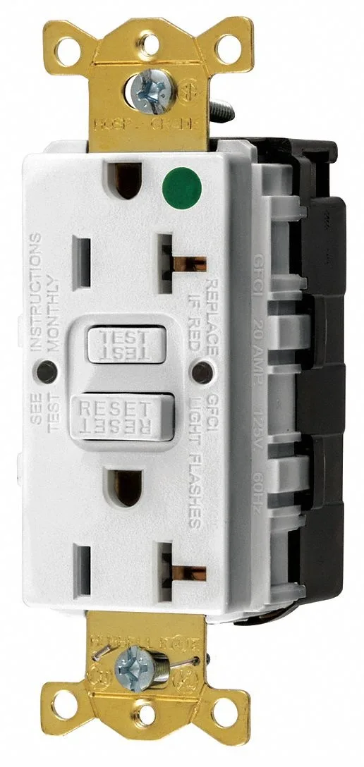 Hubbell Incorporated Hubbell SNAPGF83W GFCI Receptacle 20A 125V White — product photo