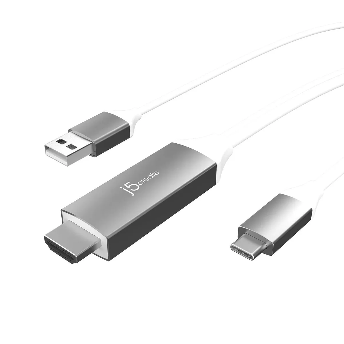 LORDWORLD LORDWORLD JCC154G USB-C to HDMI 4K@60Hz cable with USB-A 7.5W pass-through — product photo