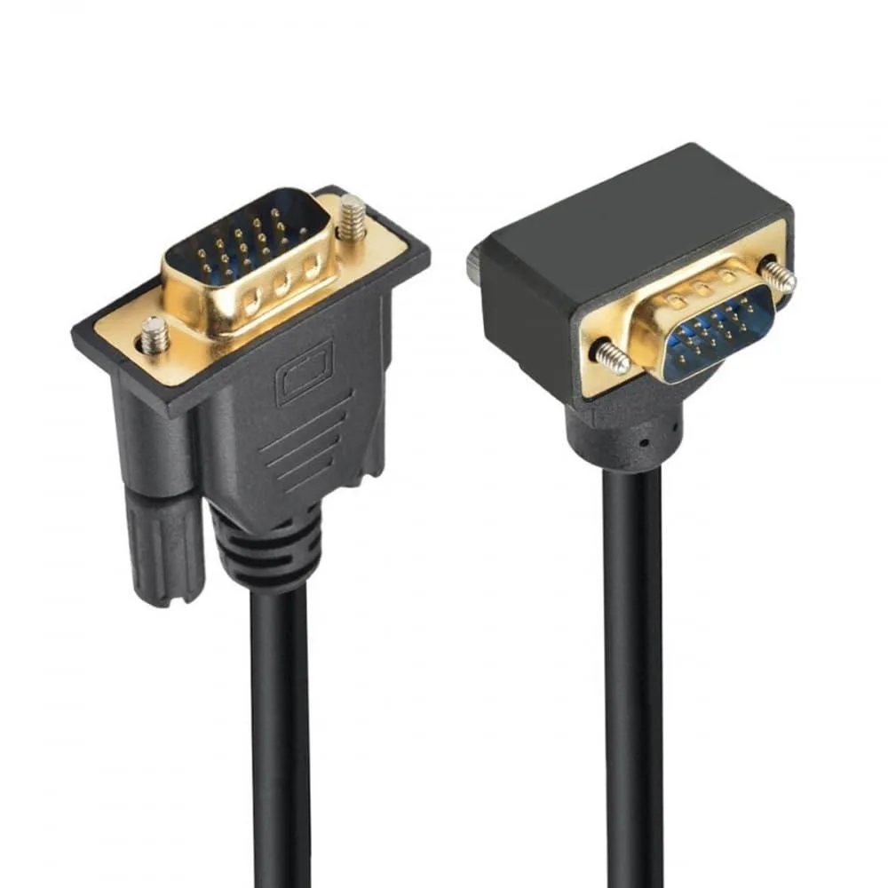 Vszerda Vszerda 90° Up-Angled VGA RGB Male-to-Straight Male Cable 3COAX+6C 1.0m — product photo