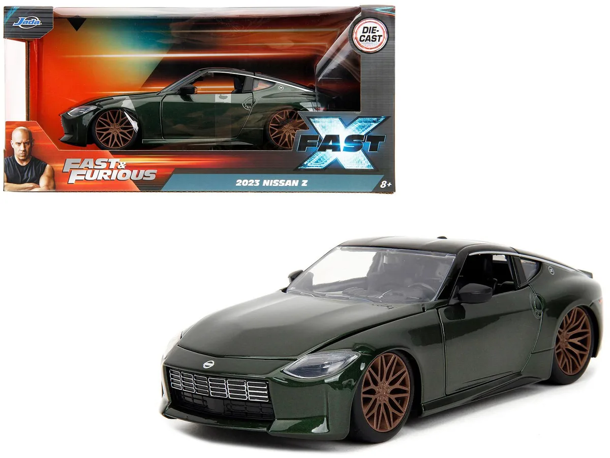 Jada Jada 2023 Nissan Z "Fast X" 1/24 Diecast Dark Green Metallic Black Top — product photo