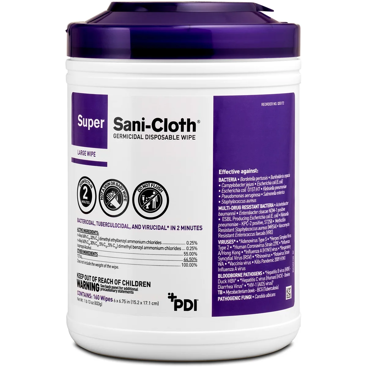 PDI PDI Q55172CT Cleaning Wipes 160/Can 12/Carton — product photo