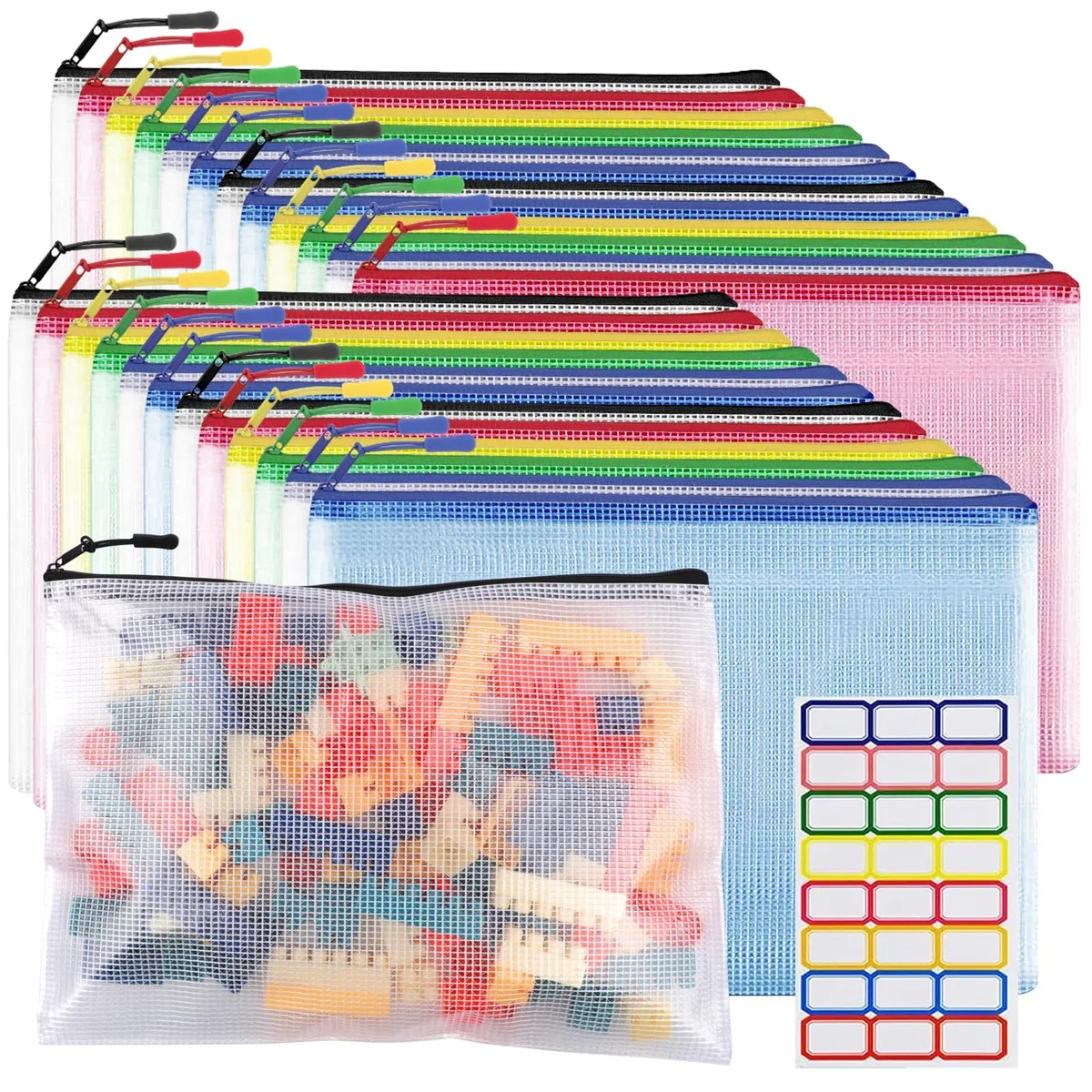  Pendaflex 24 Mesh Zipper Pouch Bags A4 13x9 Inch Transparent — product photo