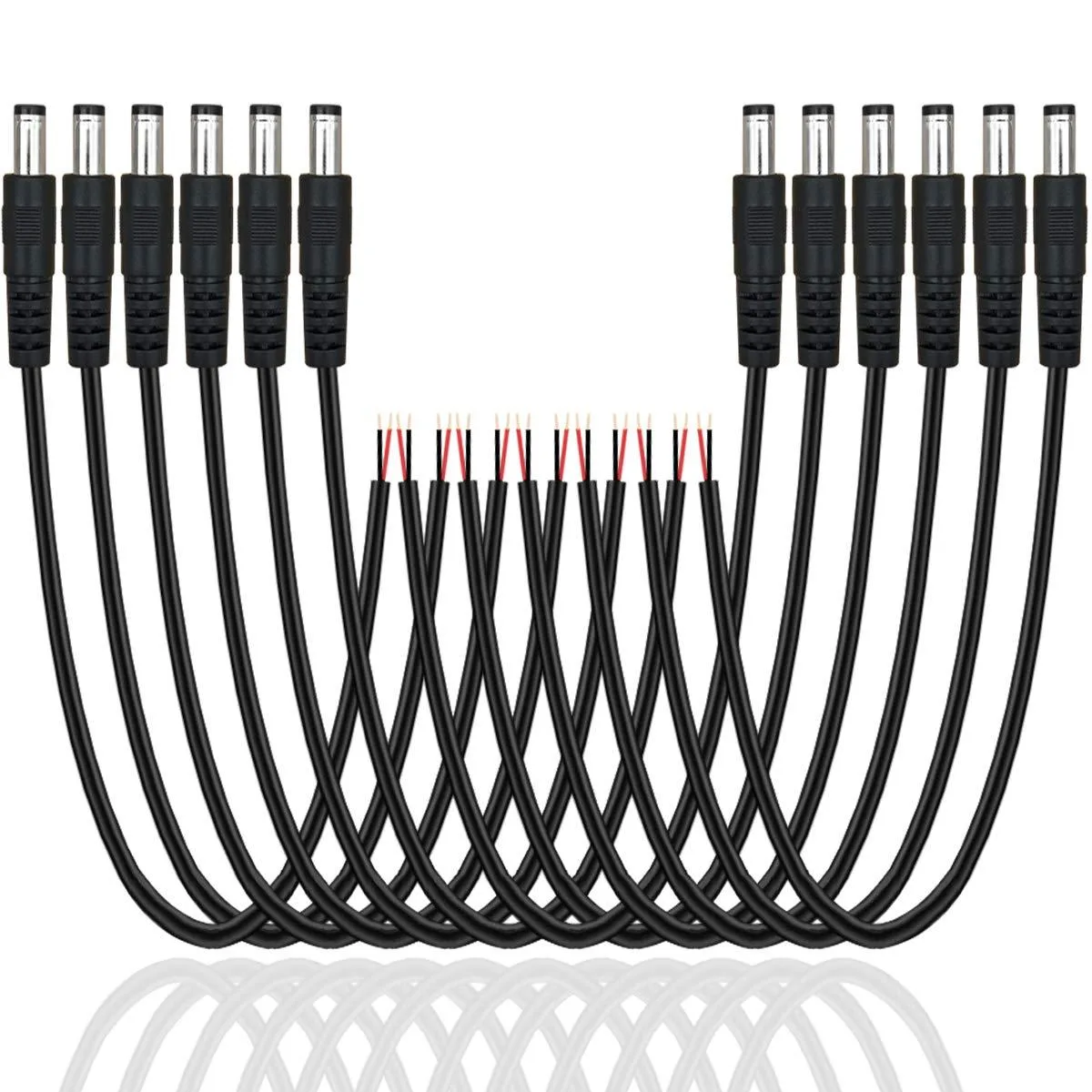  Lian-Li 12 Pack DC Power Cable 2.1mm x 5.5mm 20 inch Black — product photo