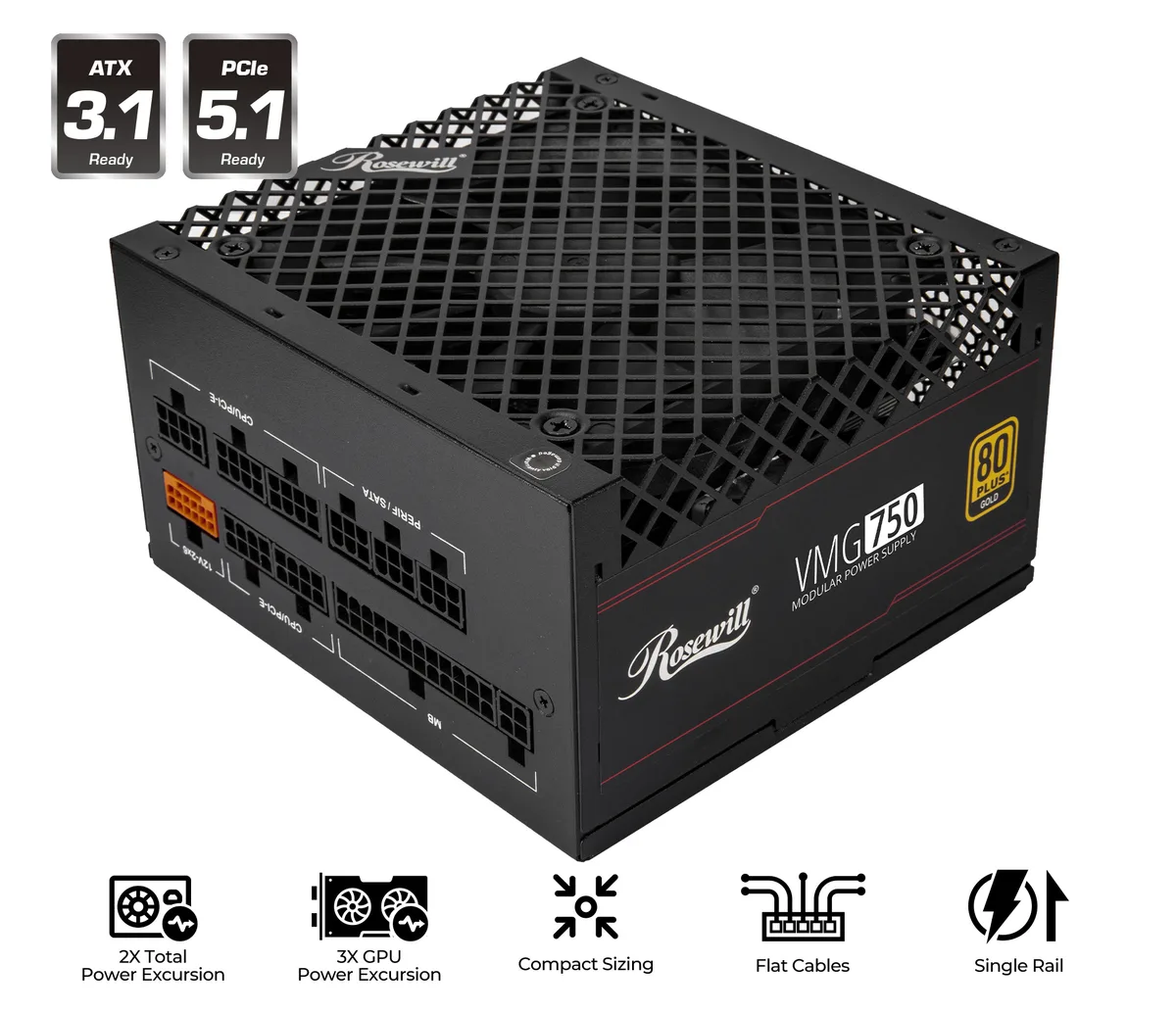 Rosewill Rosewill VMG750 750W ATX 3.1 power supply — product photo