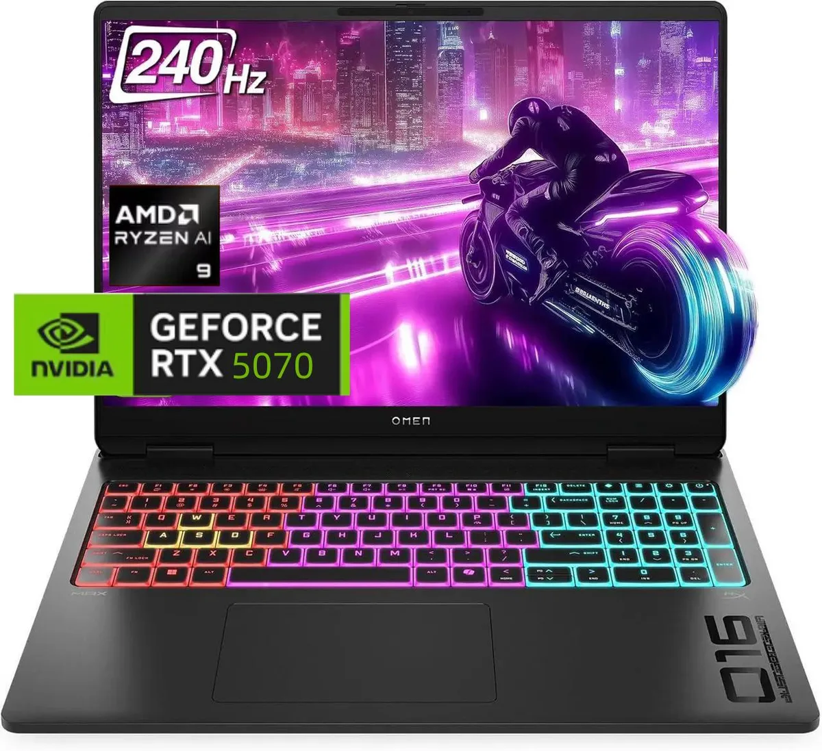 HP HP OMEN 16 gaming laptop AMD Ryzen 9 8940HX RTX 5070 16GB 1TB — product photo