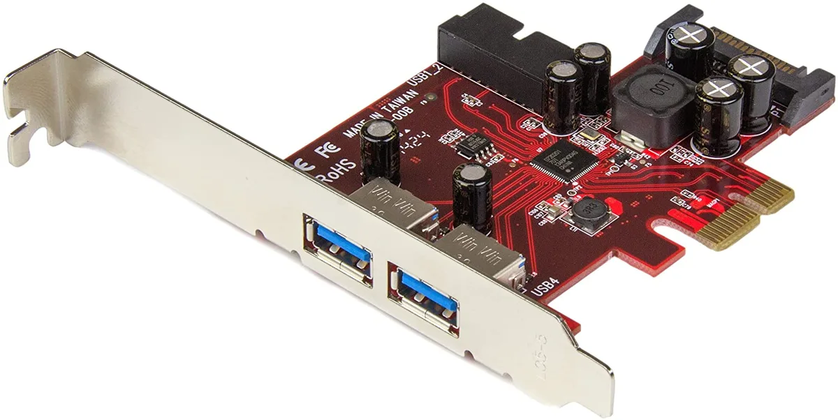 Corn Electronics Corn Electronics 4 Port PCI Express USB 3.0 Card 2 External 2 Internal SATA Power UASP Support — product photo