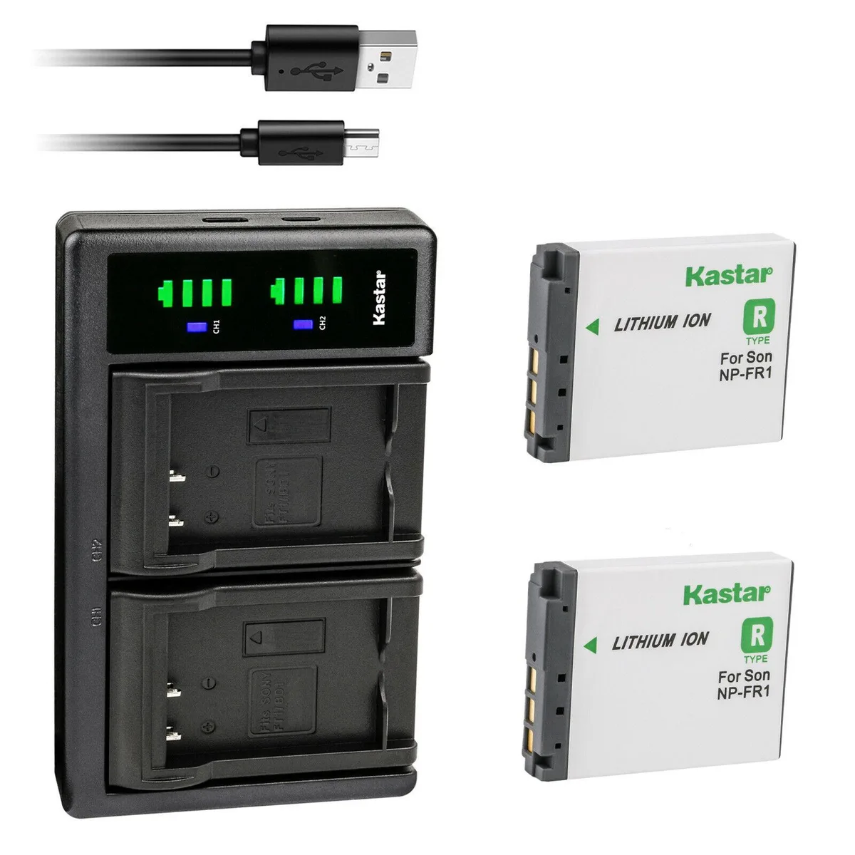 Kastar Kastar NP-FR1 2-Pack Battery + LTD2 USB Charger — product photo