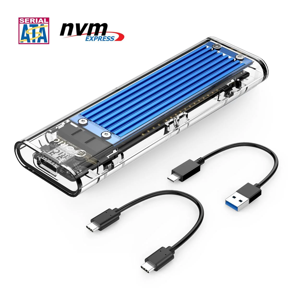 Orico Orico TCM2M-C3 M.2 NVMe SATA drive enclosure USB 3.1 10Gbps 2230-2280 50cm cables — product photo