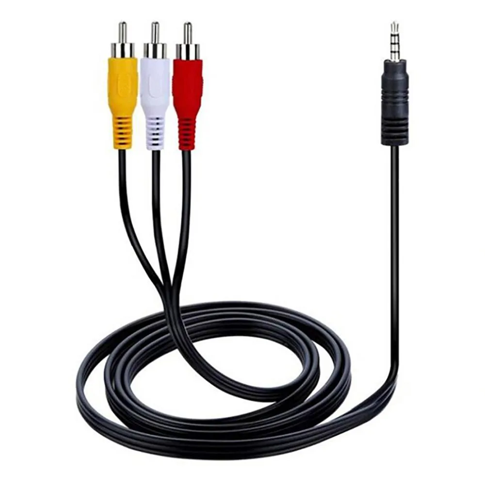 SatelliteSale SatelliteSale 1P6FTAUX3RCA 3.5 mm to 3 RCA audio adapter 6 ft black gold-plated .19 — product photo