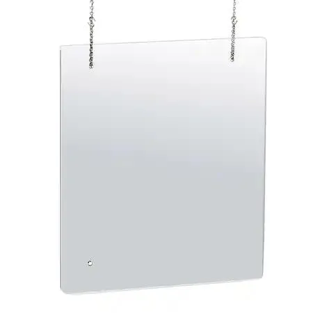 Transparent acrylic hanging shield with clear finish