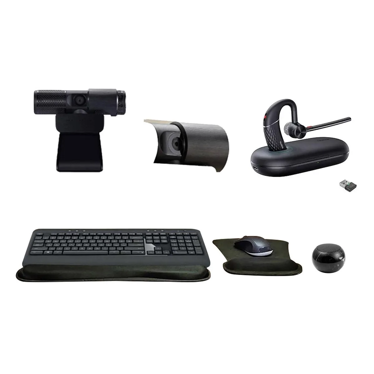 Yealink Network Technology Co., Ltd Yealink BH71 Mono Bluetooth Headset Bundle with Cam 313 Webcam MK540 Keyboard Mouse Gel Pad Mini Speaker — product photo