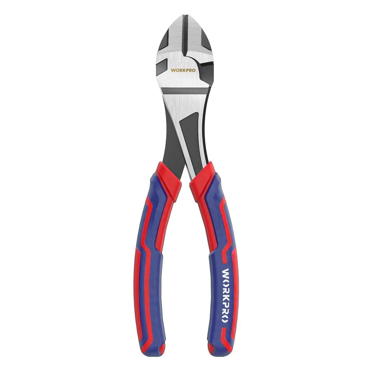 Seven-inch diagonal pliers with bi-material handles, blackened CRV steel jaws