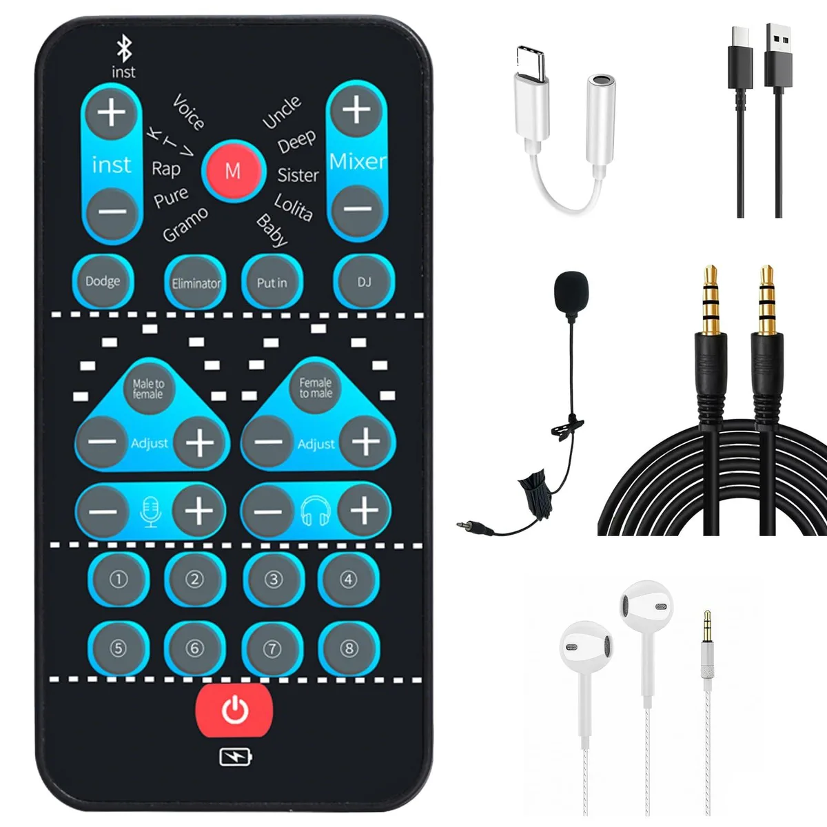  Generic M10 Voice Changer Sound Card USB 12 modes 8 effects — product photo