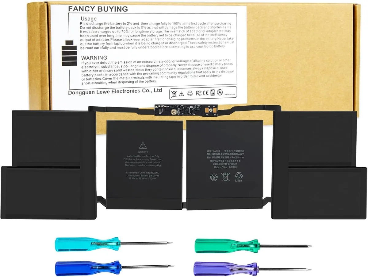 TAURKENAM TAURKENAM A2113 laptop battery 98.8Wh 11.36V for MacBook Pro 16-inch A2141 2019 — product photo