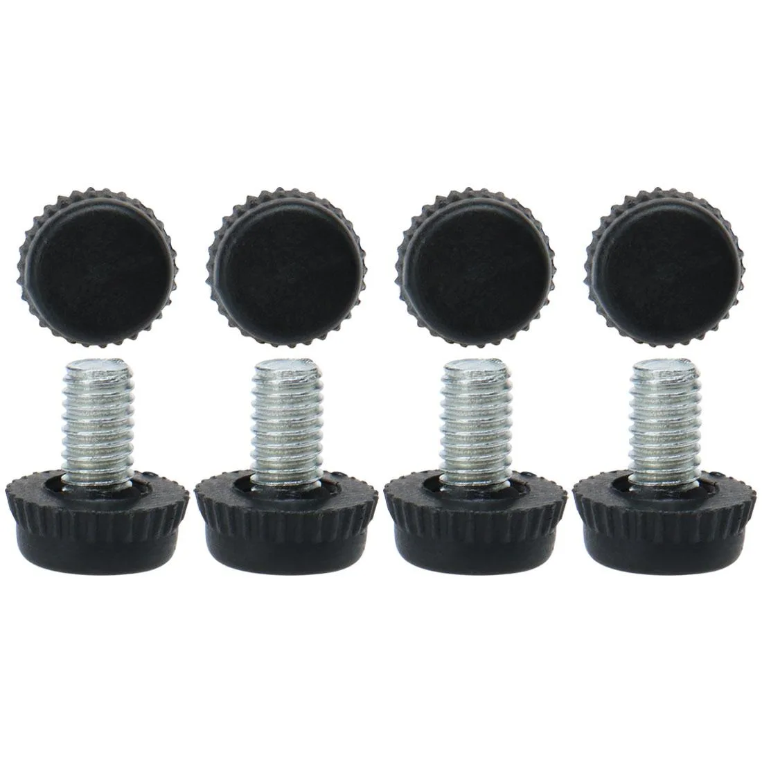 Eight M6 adjustable leveling feet with plastic bases