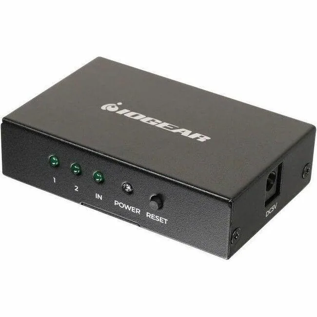 Small metal HDMI splitter with one input and two outputs