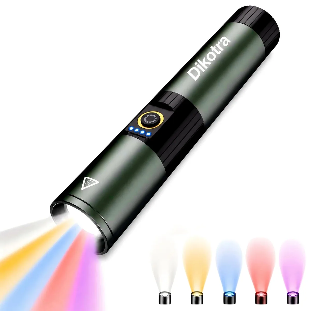Compact aluminium flashlight, matte finish, USB-C port, magnetic tail cap