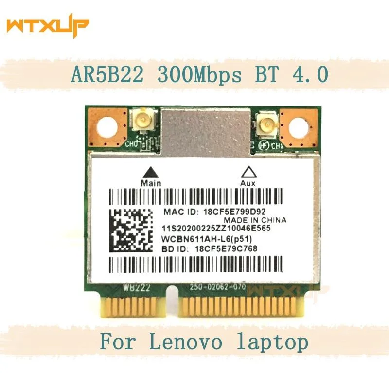 coolline coolline AR5B22 Wi-Fi adapter 300Mbps Bluetooth4.0 Mini PCI-E half-size — product photo