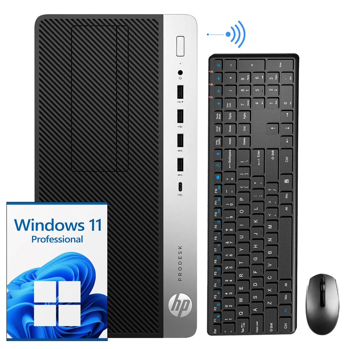 HP HP ProDesk 600 G5 Tower i5-9500 16GB 512GB NVMe Windows 11 Pro desktop PC — product photo
