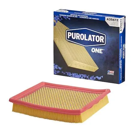 Rectangular pleated paper filter in white frame