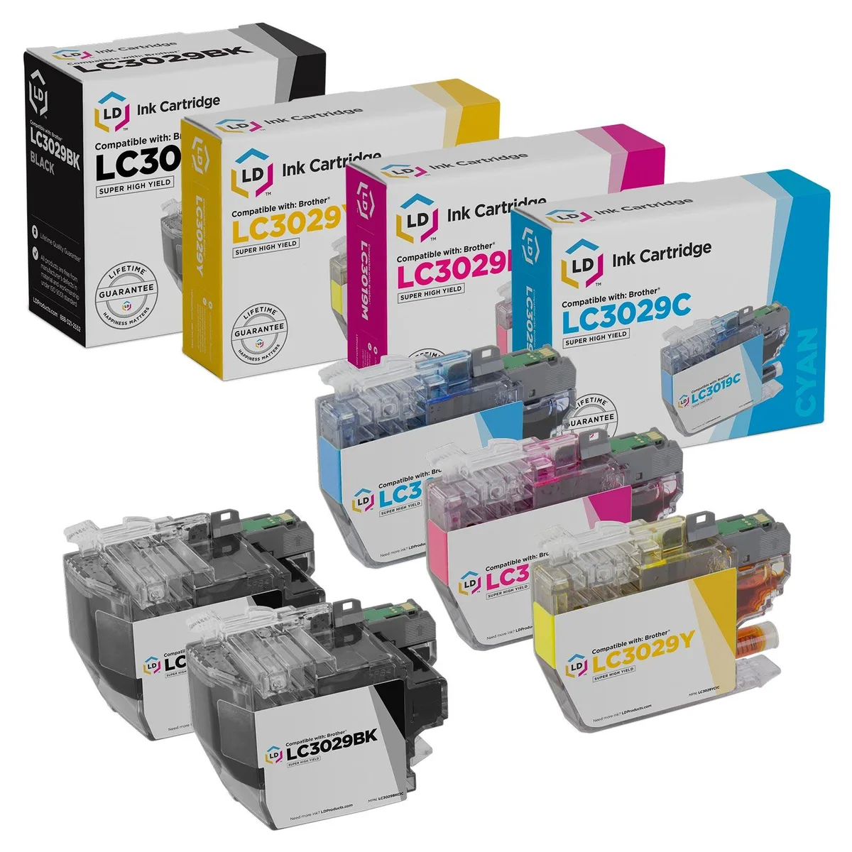 LD Products LD Products LC3029 Super High Yield 5-Pack Ink Cartridges (2 Black, 1 Cyan, 1 Magenta, 1 Yellow) — product photo