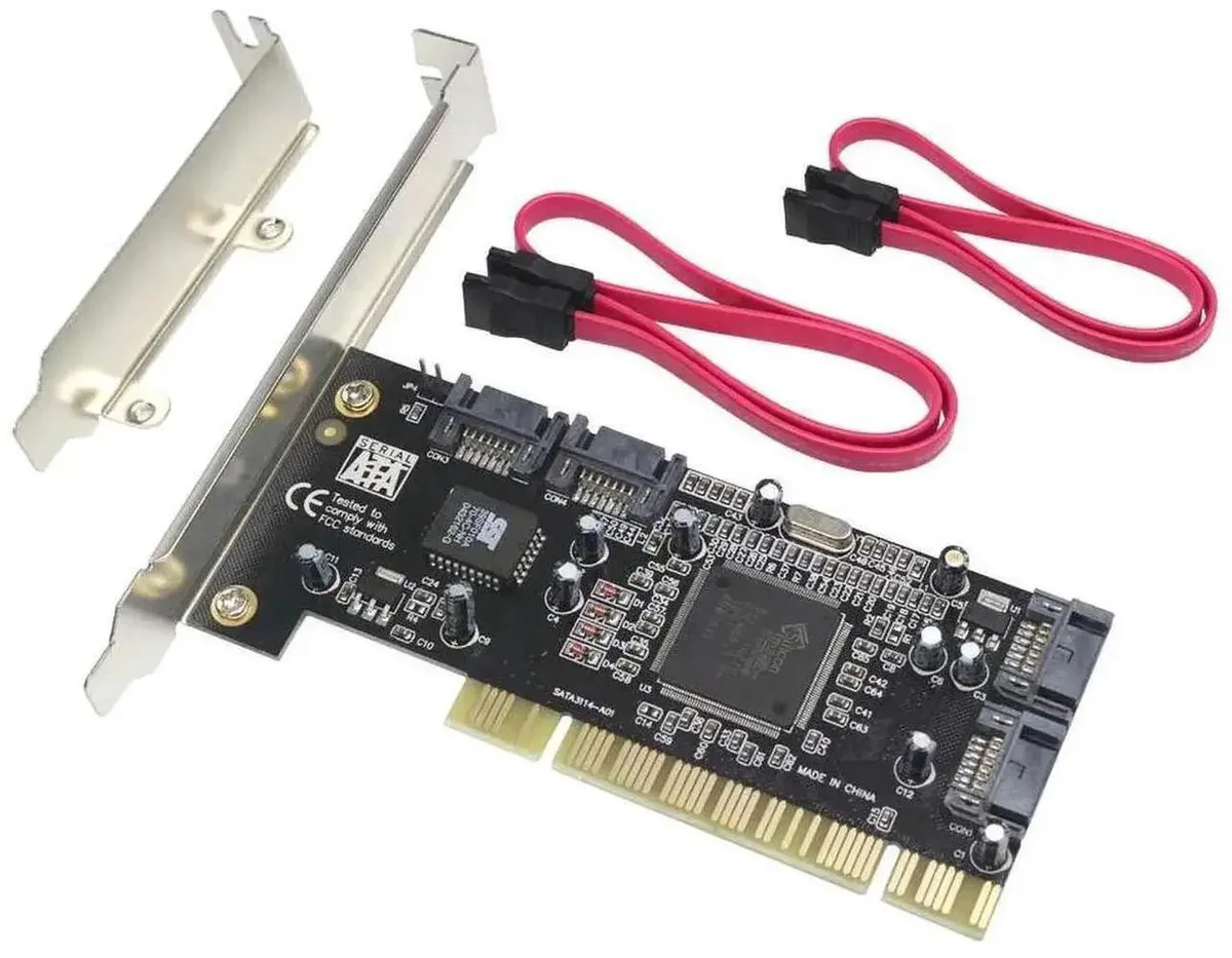 SMUGDESK SMUGDESK 4-Port PCI SATA RAID Controller Card with 2 Cables — product photo