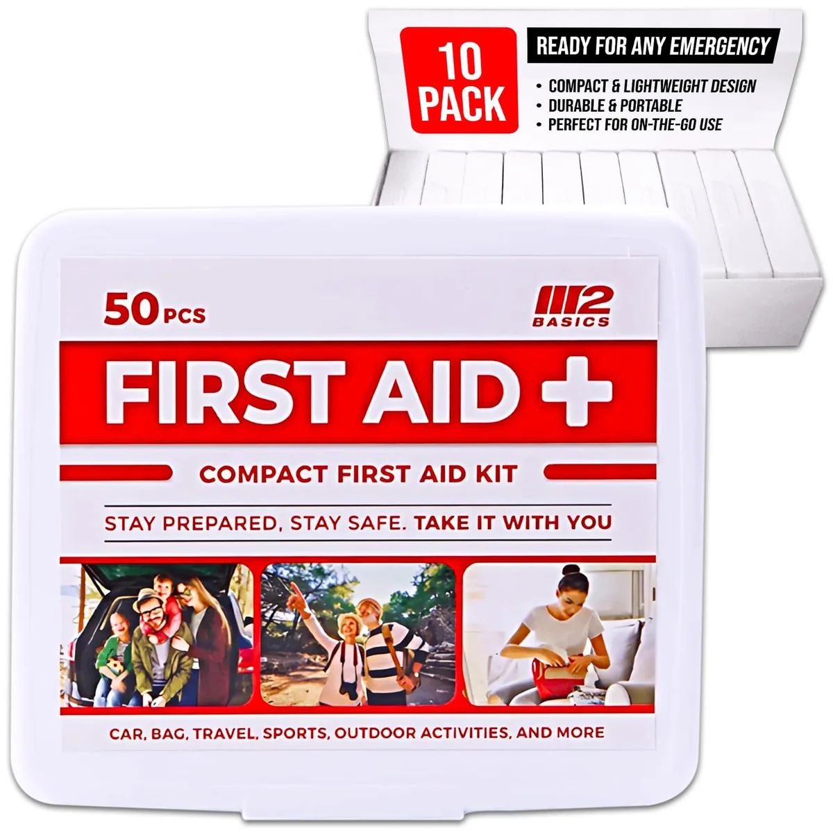  Basic Mini First Aid Kit 10 Pack 50 per Kit 500 Total Black — product photo