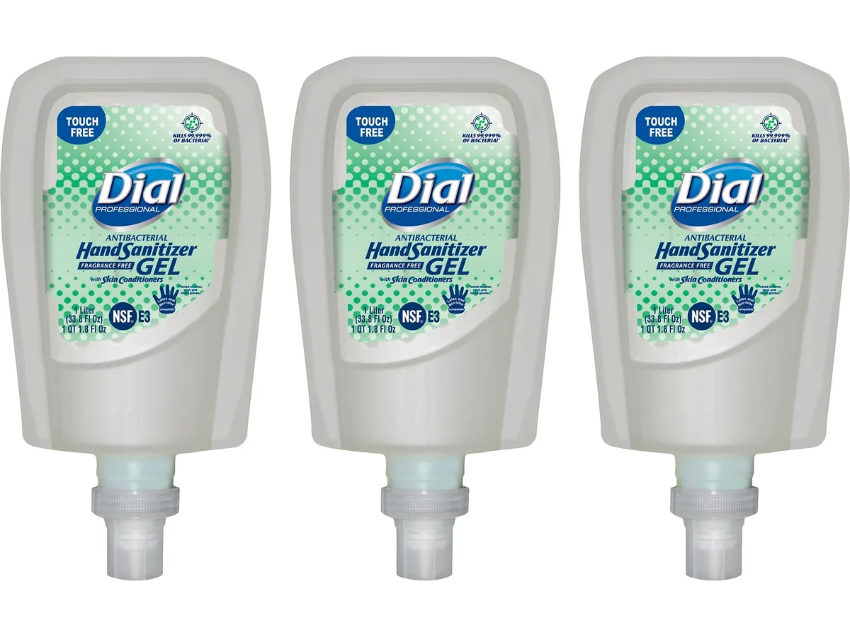 Dial Dial Professional FIT Antibacterial Gel Hand Sanitizer Refill 33.8 fl oz 3/Carton — product photo