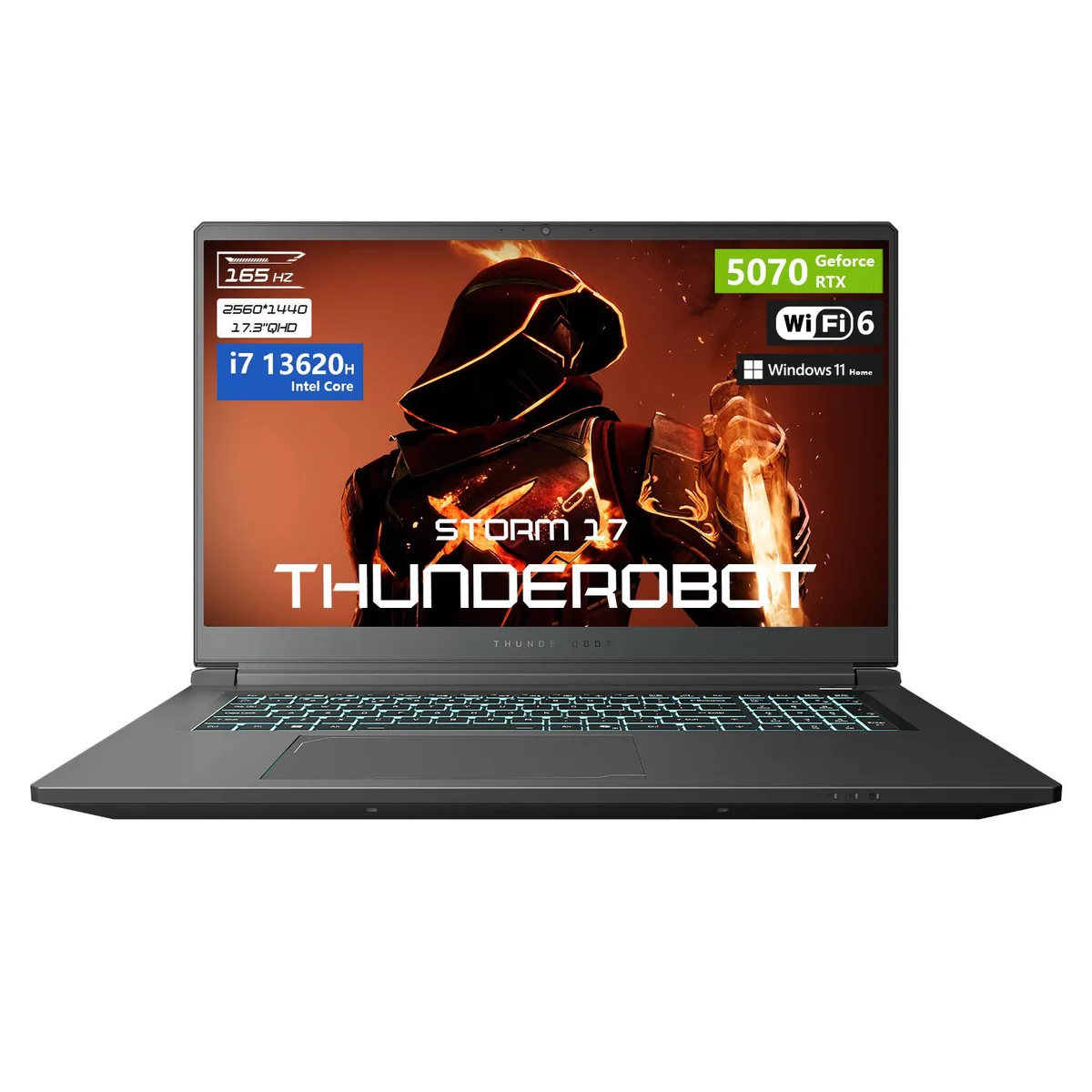 Thunderobot Thunderobot Storm 17 gaming laptop 17.3 QHD 165Hz i7-13620H RTX 5070 32GB 1TB Black — product photo