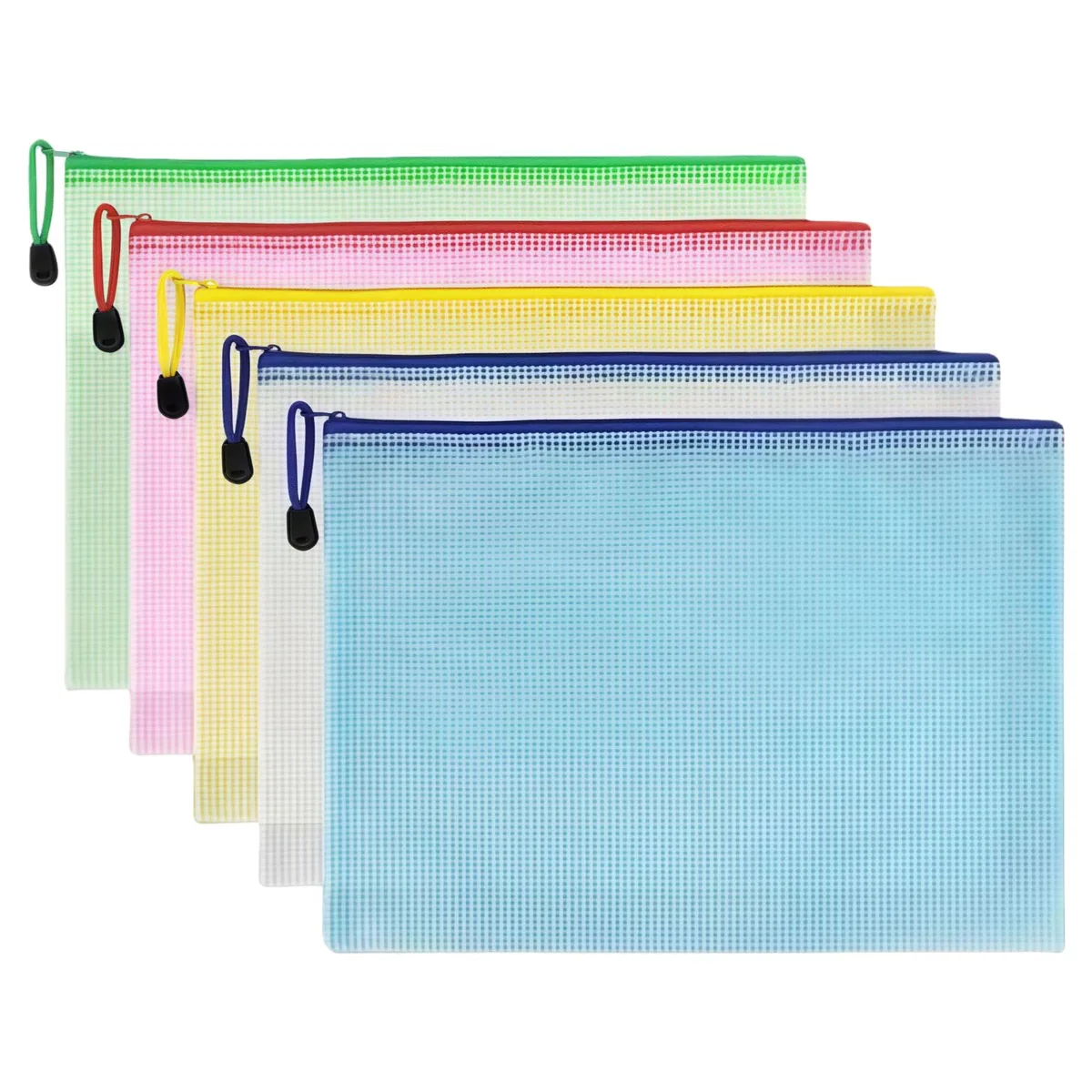  Pendaflex A5 Mesh Zipper Pouch Bags 10 Pack 9.4x6.9 inch Colorful — product photo