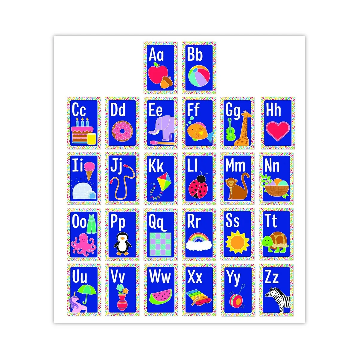 Twenty-six alphabet mini posters, 5.5 by 8.5 inches, new condition