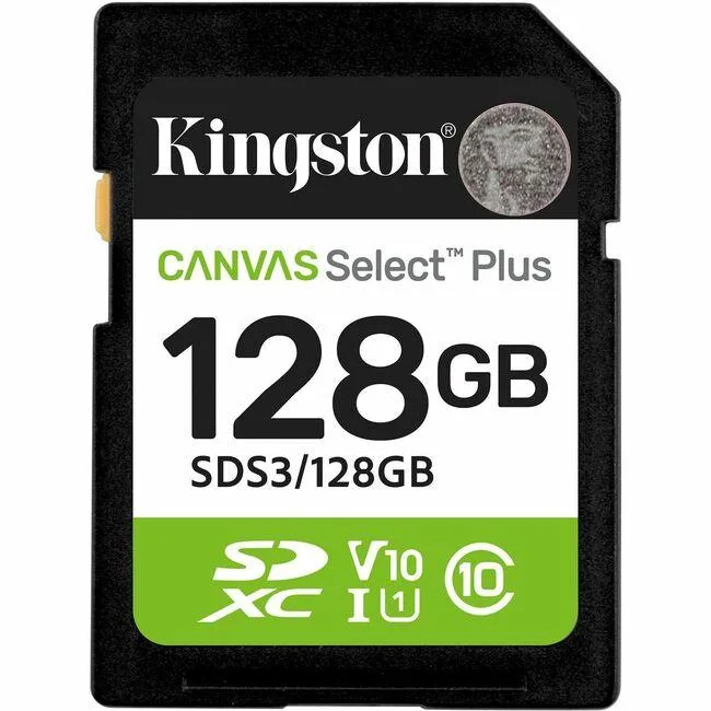 Kingston Technology Corp. Kingston Technology Corp. Canvas Select Plus 128 GB SDXC Card Reader 150 MB/s Read — product photo