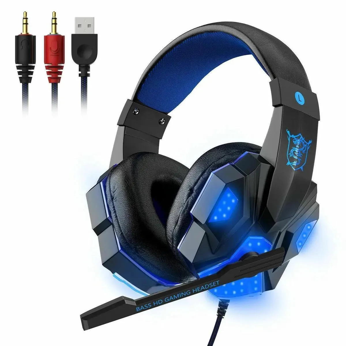 Universal Universal 3.5mm Wired Gaming Headset 40mm LED Mic — product photo