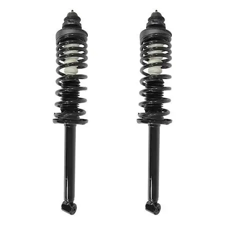 Unity rear strut assembly kit, two silver metal struts with coiled springs and top mounts