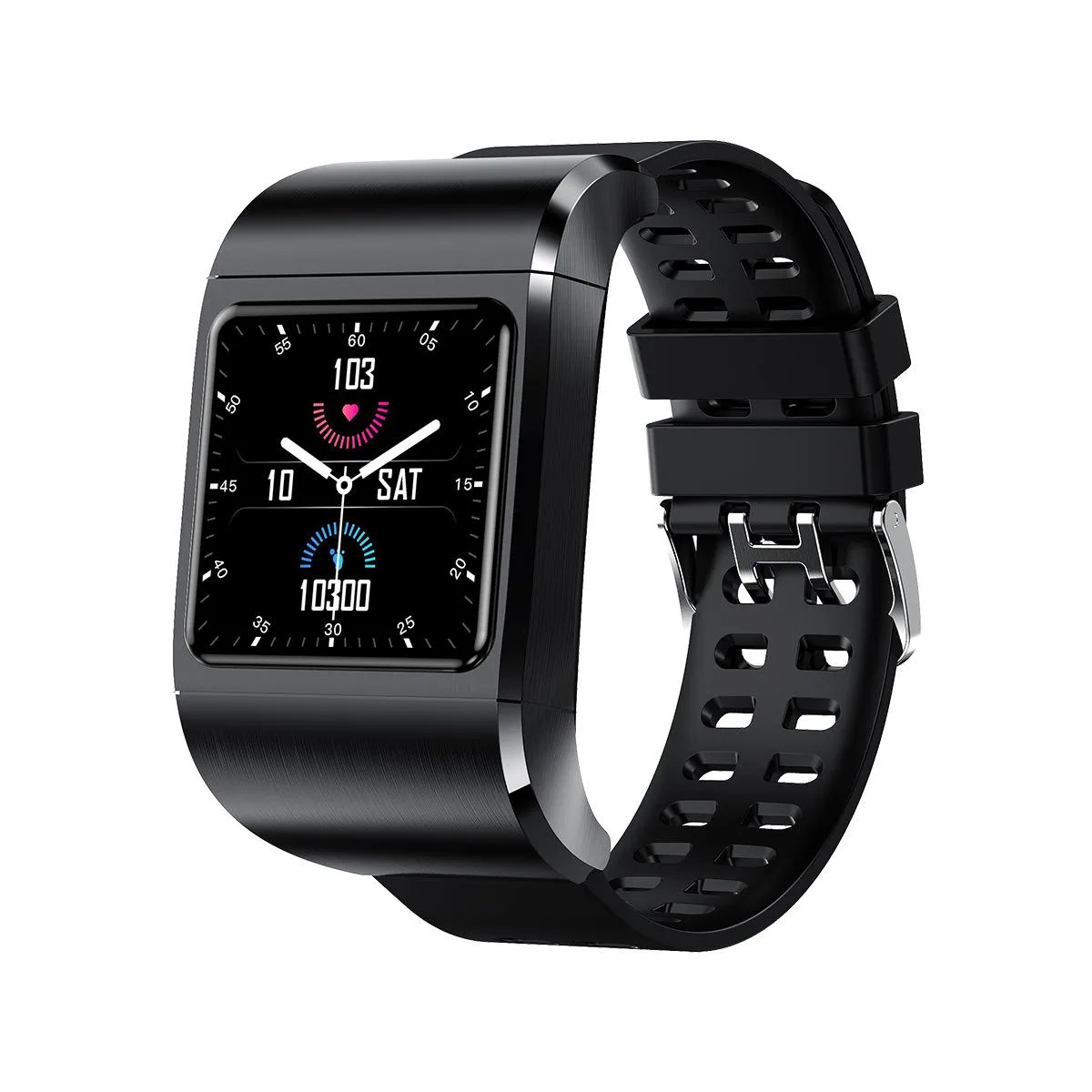 Black 1.3-inch smart bracelet with touch colour screen and TPU wrist strap