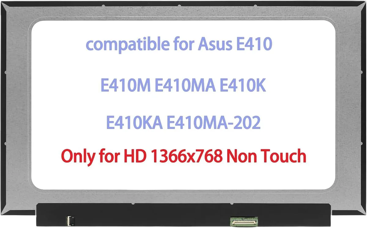 NUOLAISUN NUOLAISUN 14.0" laptop screen 1366x768 for Asus E410 E410M E410MA E410K E410KA E410MA-202 non-touch — product photo